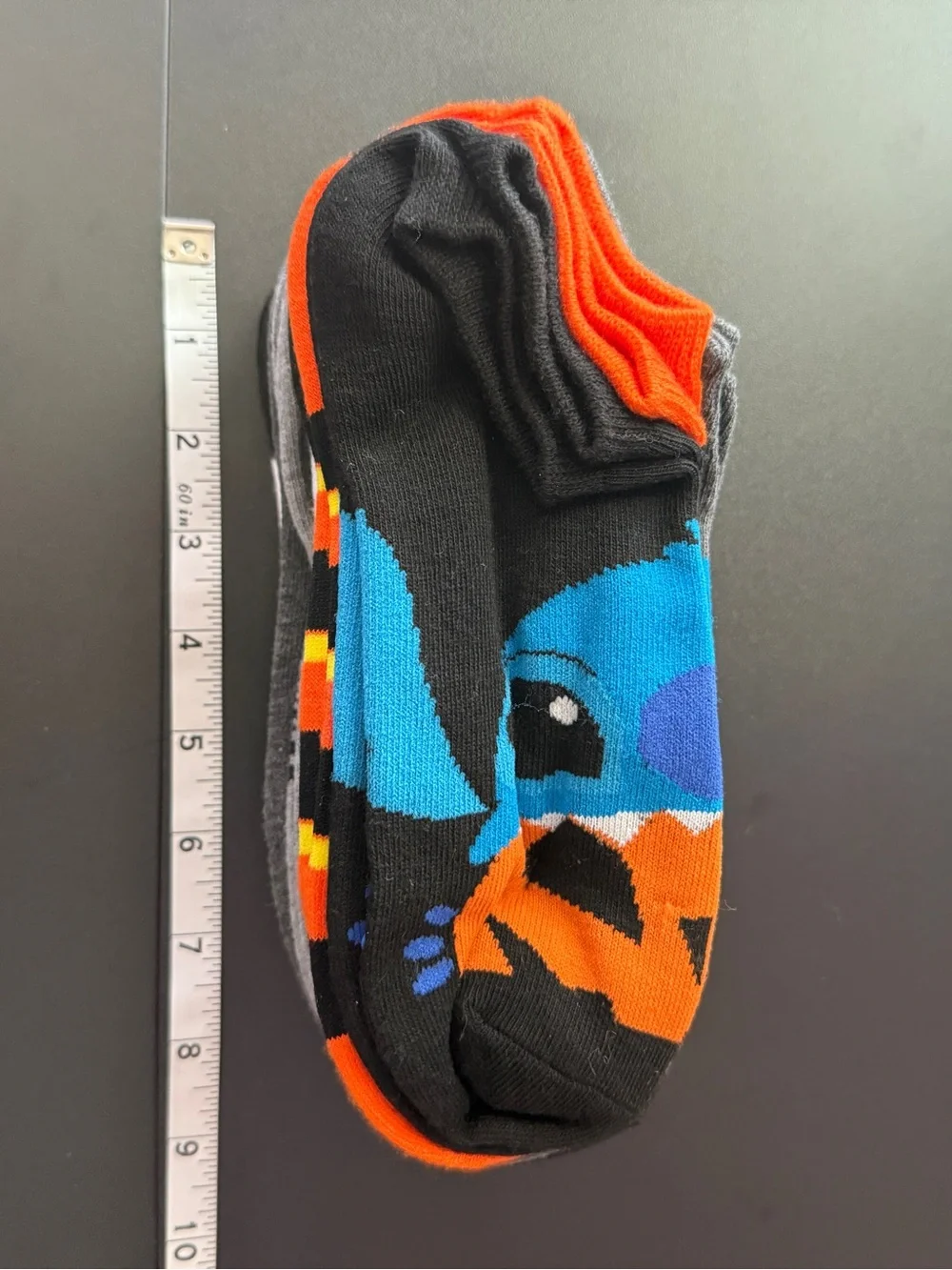Disney Lilo & Stitch Ankle Socks Pack Halloween Pumpkin Graphic Low Cut NWT 4-9